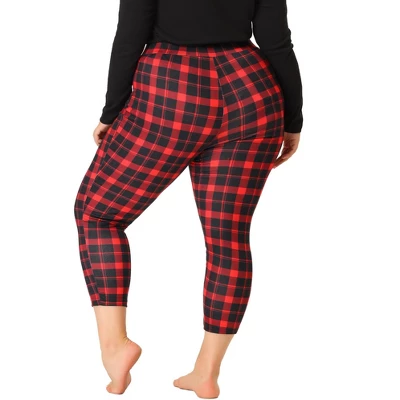 Agnes Orinda Women's Plus Size Trousers Casual Slim Plaid Skinny Pants 5 Agnes Orinda Women's Plus Size Trousers Casual Slim Plaid Skinny Pants - Image 3