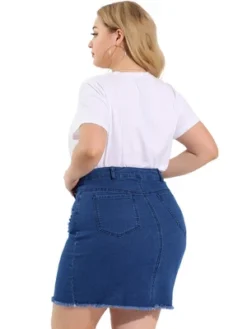 Agnes Orinda Women's Plus Size Raw Hem Denim Bodycon Skirt 11 Agnes Orinda Women's Plus Size Raw Hem Denim Bodycon Skirt -Agnes Orinda GUEST 0042e25e a660 4126 9018 cc9d27c51034