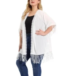 Agnes Orinda Women's Plus Size Cardigan Lace Insert Elbow Sleeve Summer Bohemian Cardigans -Agnes Orinda GUEST 00d139f7 0f0a 46ab 9852 3a12d61f2fa8