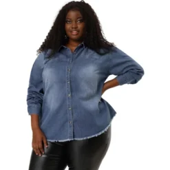 Agnes Orinda Women's Plus Size Button Down Long Sleeve Denim Shirts 19 Agnes Orinda Women's Plus Size Button Down Long Sleeve Denim Shirts -Agnes Orinda GUEST 00d33379 0c46 4f90 aee4 11546046e8fb