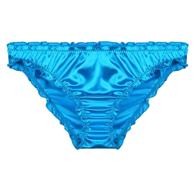 Agnes Orinda Women Plus Mid-Rise Frill Trim Elastic Waist Satin Bikini 7 Agnes Orinda Women Plus Mid-Rise Frill Trim Elastic Waist Satin Bikini - Image 5