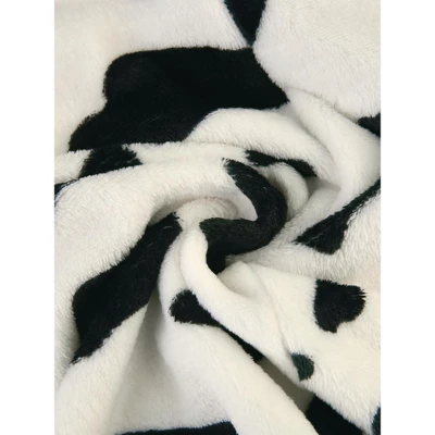 Agnes Orinda Women's Plus Size Flannel Cow Print Self Tie Waist Mid-Length Robe 7 Agnes Orinda Women's Plus Size Flannel Cow Print Self Tie Waist Mid-Length Robe - Image 5