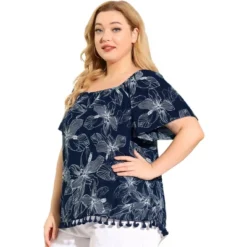 Agnes Orinda Women's Plus Size Blouse Floral Off Shoulder Tassel Hem Casual Top 10 Agnes Orinda Women's Plus Size Blouse Floral Off Shoulder Tassel Hem Casual Top -Agnes Orinda GUEST 022991f9 faff 4323 910f 5c569b7544dc
