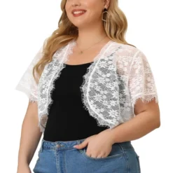 Agnes Orinda Women's Plus Size Sheer Lace Open Front Lightweight Shrugs -Agnes Orinda GUEST 0237f073 e8bf 4823 b9bb 3455726758a8