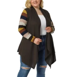 Agnes Orinda Women's Plus Size Outerwear Asymmetric Colorblock Open Front Knit Cardigan 19 Agnes Orinda Women's Plus Size Outerwear Asymmetric Colorblock Open Front Knit Cardigan -Agnes Orinda GUEST 0270e5de bcbf 46fe a92a a45111b65442