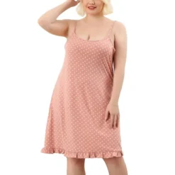 Agnes Orinda Women's Plus Size Comfort Ruffle Hem Polka Dots Sleeveless Nightgown -Agnes Orinda GUEST 02da556c 2774 40eb b745 275998d3cc08