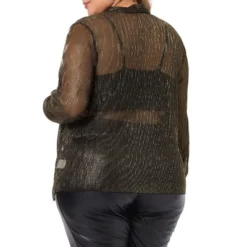 Agnes Orinda Women's Plus Size Metallic Sheer Open Front Long Sleeve Lightweight Cardigans -Agnes Orinda GUEST 033aaaf7 a22b 44a7 95dd 2dc8389c0501