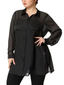 Agnes Orinda Women's Plus Size Long Sleeve Button Down Black Sheer Shirts Jacket 11 Agnes Orinda Women's Plus Size Long Sleeve Button Down Black Sheer Shirts Jacket -Agnes Orinda GUEST 03c292b1 b059 49d0 99ff acd69116a1f4