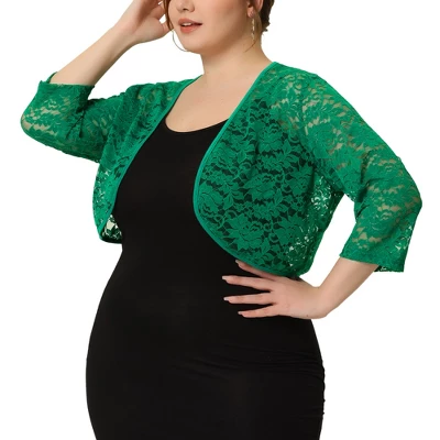 Agnes Orinda Women’s Plus Size Shrug Cardigan 3/4 Sleeves Floral Lace Crop Shrugs 13 Agnes Orinda Women’s Plus Size Shrug Cardigan 3/4 Sleeves Floral Lace Crop Shrugs - Image 11