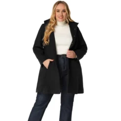 Agnes Orinda Women's Plus Size Elegant Single Breasted Detachable Hooded Trench Overcoats -Agnes Orinda GUEST 05c8a838 5da6 4f0a a52a 31e993c21840