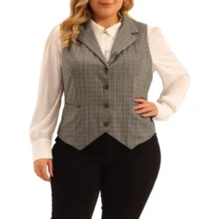 Agnes Orinda Women's Plus Size Vintage Work Button Steampunk Plaid Waistcoat Vest -Agnes Orinda GUEST 05cc5151 c4fd 4d03 b377 ab2df26ac2bf