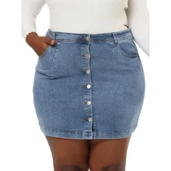 Agnes Orinda Women's Plus Size Denim Button Side Pocket Casual Jean A-Line Mini Skirt 17 Agnes Orinda Women's Plus Size Denim Button Side Pocket Casual Jean A-Line Mini Skirt -Agnes Orinda GUEST 0735296b d633 4e7c 9c5f d3ca41cf9414
