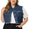 Agnes Orinda Women's Plus Size Jean Raw Hem Button Down Sleeveless Crop Denim Vest 1 Agnes Orinda Women's Plus Size Jean Raw Hem Button Down Sleeveless Crop Denim Vest -Agnes Orinda GUEST 082e722b af84 44e5 a9eb bbd02d54f8be