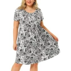 Agnes Orinda Women's Plus Size Floral Inverted Box Pleat Boho Dresses -Agnes Orinda GUEST 08a6d728 2224 4bb9 b260 0e80e872824c