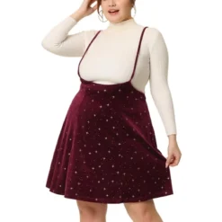 Agnes Orinda Women's Plus Size Velvet High-Rise Star Versatile Flared Skater Skirt 15 Agnes Orinda Women's Plus Size Velvet High-Rise Star Versatile Flared Skater Skirt -Agnes Orinda GUEST 09507c39 da60 4a45 8c88 57081bf1763a