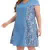 Agnes Orinda Women's Plus Size Chambray Wedding Floral A Line Knee Length Dress 1 Agnes Orinda Women's Plus Size Chambray Wedding Floral A Line Knee Length Dress -Agnes Orinda GUEST 0aeec008 b846 4381 8656 c87ac3fdee13