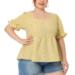 Agnes Orinda Women's Plus Size Floral Babydoll Peplum Waist Short Sleeve Blouses 17 Agnes Orinda Women's Plus Size Floral Babydoll Peplum Waist Short Sleeve Blouses -Agnes Orinda GUEST 0b28793f 942b 453c a7e7 d7c6ad8ad4af