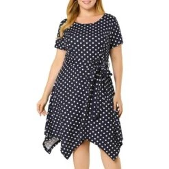 Agnes Orinda Women's Plus Size Polka Dots Wedding Elegant Spring Summer Midi Dresses