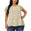 Agnes Orinda Women's Plus Size Floral Short Sleeve Casual Blouse 2 Agnes Orinda Women's Plus Size Floral Short Sleeve Casual Blouse -Agnes Orinda GUEST 0ce7c0c2 8bf1 423b 95f1 4cf8691d29bc
