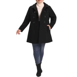 Agnes Orinda Women's Plus Size Peter Pan Collar Double Breasted Winter Long Coats -Agnes Orinda GUEST 0d3f47ac c3f9 48b9 8055 606c193cd104