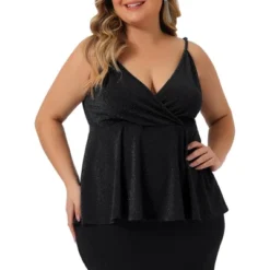 Agnes Orinda Women's Plus Size V Neck Wrap Peplum Sleeveless Ruffle Hem Camisole 11 Agnes Orinda Women's Plus Size V Neck Wrap Peplum Sleeveless Ruffle Hem Camisole -Agnes Orinda GUEST 0d524e99 6f29 45fe be2b fba821d0164f