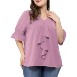 Agnes Orinda Women' S Plus Size V Neck Ruffle Smocked Sleeve Blouses 22 Agnes Orinda Women' S Plus Size V Neck Ruffle Smocked Sleeve Blouses -Agnes Orinda GUEST 0dbc606d c319 4134 b9a1 f827953f6d5e