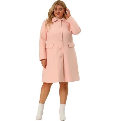 Agnes Orinda Women's Plus Size Coats Peter Pan Collar Single Breasted Long Coat 5 Agnes Orinda Women's Plus Size Coats Peter Pan Collar Single Breasted Long Coat - Image 3