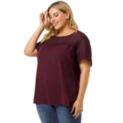 Agnes Orinda Plus Size Blouse For Women's Top T Shirt Contrast Panel Dots Summer Short Sleeve Blouse 13 Agnes Orinda Plus Size Blouse For Women's Top T Shirt Contrast Panel Dots Summer Short Sleeve Blouse -Agnes Orinda GUEST 1548b7c1 f65c 4eb2 ae85 8569322d8d3e
