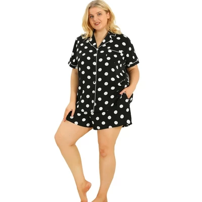 Agnes Orinda Womens Plus Size Bottom Polka Dots Short Sleeve Shirt And Shorts Pajama Set 8 Agnes Orinda Womens Plus Size Bottom Polka Dots Short Sleeve Shirt And Shorts Pajama Set - Image 6
