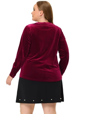 Agnes Orinda Plus Size Shirt For Women Velvet Top Long Sleeve V Neck Button Down Shirts 5 Agnes Orinda Plus Size Shirt For Women Velvet Top Long Sleeve V Neck Button Down Shirts - Image 3