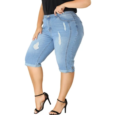 Agnes Orinda Women's Plus Size Mid-Rise Curvy Skinny Stretch Denim Jean Capri 12 Agnes Orinda Women's Plus Size Mid-Rise Curvy Skinny Stretch Denim Jean Capri - Image 10