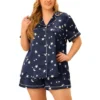 Agnes Orinda Women's Plus Size Patch Pocket Comfort Piping Stars Short Sleeve Pajamas Set 2 Agnes Orinda Women's Plus Size Patch Pocket Comfort Piping Stars Short Sleeve Pajamas Set -Agnes Orinda GUEST 1bc2efa3 cb44 4a54 a7df 3395799ab073