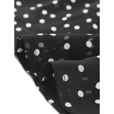 Agnes Orinda Women's Plus Size Chiffon Polka Dots Tie Waist Long Sleeve Dress 6 Agnes Orinda Women's Plus Size Chiffon Polka Dots Tie Waist Long Sleeve Dress - Image 4