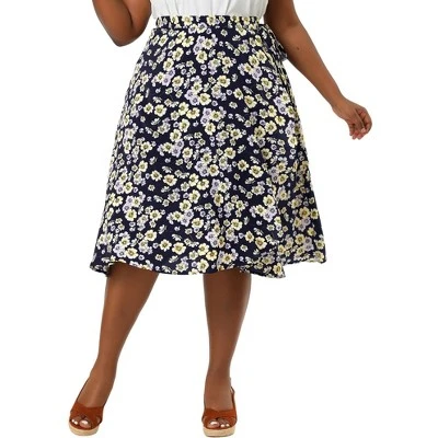 Agnes Orinda Women's Plus Size Boho Wrap Floral Beach Lightweight A Line Skirt 9 Agnes Orinda Women's Plus Size Boho Wrap Floral Beach Lightweight A Line Skirt - Image 7