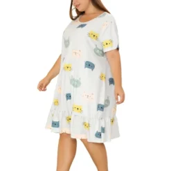 Agnes Orinda Women's Plus Size Short Sleeve Soft Comfy Lovely Cat Sleep Dress 11 Agnes Orinda Women's Plus Size Short Sleeve Soft Comfy Lovely Cat Sleep Dress -Agnes Orinda GUEST 1dab4d60 3b54 434c 9c25 f88974695de4
