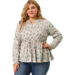 Agnes Orinda Women's Plus Size Floral Ruffle Neck Drawstring Waist Long Sleeve Peplum Tops 10 Agnes Orinda Women's Plus Size Floral Ruffle Neck Drawstring Waist Long Sleeve Peplum Tops -Agnes Orinda GUEST 1dbadec2 14ab 4716 81a8 8cb866bd2524