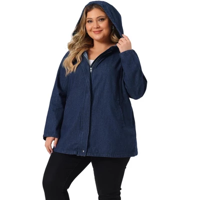 Agnes Orinda Women's Plus Size Layered Drawstring Hood Utility With Pockets Jean Jackets 11 Agnes Orinda Women's Plus Size Layered Drawstring Hood Utility With Pockets Jean Jackets - Image 9