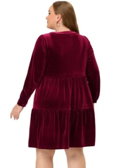 Agnes Orinda Women's Plus Size Velvet Winter Half Placket Pleat Long Sleeve Babydoll Dress 10 Agnes Orinda Women's Plus Size Velvet Winter Half Placket Pleat Long Sleeve Babydoll Dress -Agnes Orinda GUEST 202825f5 113b 4c18 bfd6 614002d4cc3c
