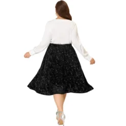 Agnes Orinda Women's Plus Size Outfits Velvet A Line Knee Length Star Flare Skirt 10 Agnes Orinda Women's Plus Size Outfits Velvet A Line Knee Length Star Flare Skirt -Agnes Orinda GUEST 209a007b 2aec 4e6f 9460 aca341e10842