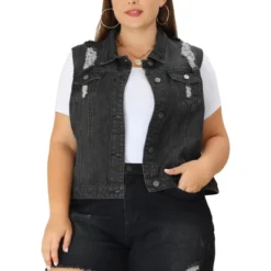 Agnes Orinda Women's Plus Size Buttons With Two Chest Flap Pockets Denim Vests 30 Agnes Orinda Women's Plus Size Buttons With Two Chest Flap Pockets Denim Vests -Agnes Orinda GUEST 20ac4266 fbbb 4e9b b67a 8b9ad00c9543