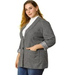 Agnes Orinda Women's Plus Size Plaid Formal Notched Lapel Blazer 14 Agnes Orinda Women's Plus Size Plaid Formal Notched Lapel Blazer -Agnes Orinda GUEST 20d72641 bc80 4744 8794 d4a58237dfb6