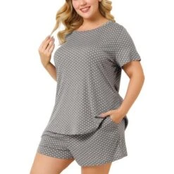 Agnes Orinda Women's Plus Size Nightwear Short Sleeve Shirt And Shorts Pajamas Set Polka Dots Sleepwear 15 Agnes Orinda Women's Plus Size Nightwear Short Sleeve Shirt And Shorts Pajamas Set Polka Dots Sleepwear -Agnes Orinda GUEST 221e0c2c 7c42 4a99 a77b 7ed77a5541e8