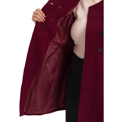 Agnes Orinda Women's Plus Size Stand Collar Pockets Double Breasted Trendy Winter Coats 6 Agnes Orinda Women's Plus Size Stand Collar Pockets Double Breasted Trendy Winter Coats - Image 4