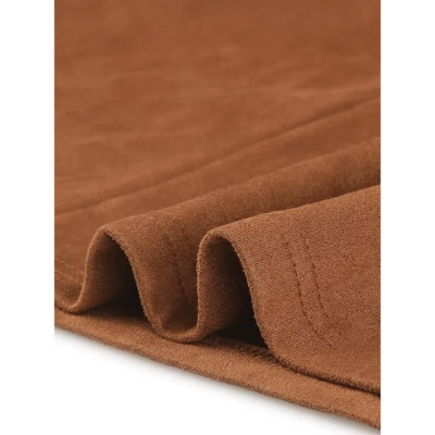 Agnes Orinda Women's Plus Size High Waist A-Line Suede Overall Suspender Dress 6 Agnes Orinda Women's Plus Size High Waist A-Line Suede Overall Suspender Dress - Image 4