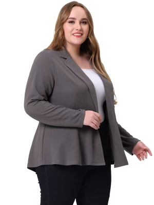 Agnes Orinda Women's Plus Size High-Low Hem Workwear Formal Peplum Blazers 14 Agnes Orinda Women's Plus Size High-Low Hem Workwear Formal Peplum Blazers - Image 12