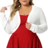 Agnes Orinda Women's Plus Size Long Sleeve Open Front Knit Crop Lightweight Cardigan Sweater -Agnes Orinda GUEST 24e0d1b3 5814 46b2 be9f cc17904623a1