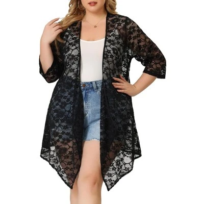 Agnes Orinda Women's Plus Size Draped Shawls Lightweight Open Front Lace Cardigans 8 Agnes Orinda Women's Plus Size Draped Shawls Lightweight Open Front Lace Cardigans - Image 6