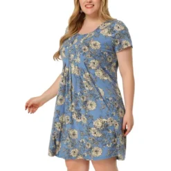 Agnes Orinda Women's Plus Size Floral Inverted Box Pleat Boho Dresses -Agnes Orinda GUEST 24f9c444 bde9 44b8 97d2 dd50b84af296