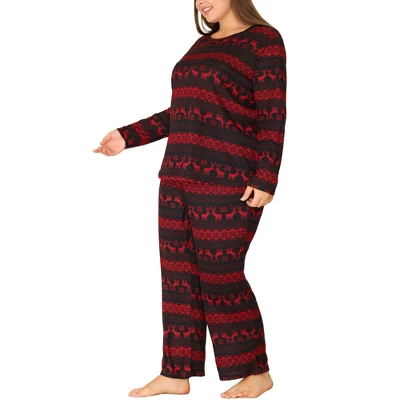 Agnes Orinda Women's Plus Size Winter 2 Piece Soft Long Sleeve Pajama Set 3 Agnes Orinda Women's Plus Size Winter 2 Piece Soft Long Sleeve Pajama Set