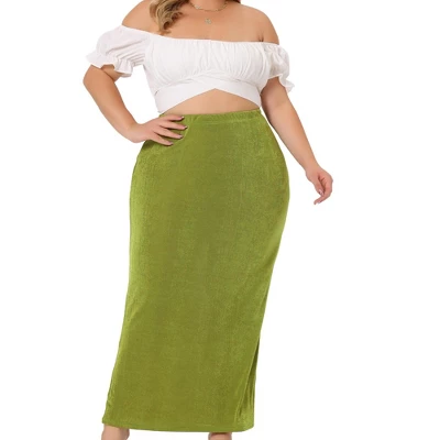 Agnes Orinda Women's Plus Size High Waist Stretch Elegant Bodycon Maxi Long Casual Pencil Skirt 3 Agnes Orinda Women's Plus Size High Waist Stretch Elegant Bodycon Maxi Long Casual Pencil Skirt